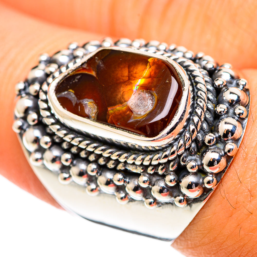 Mexican Fire Agate Rings handcrafted by Ana Silver Co - RING107211
