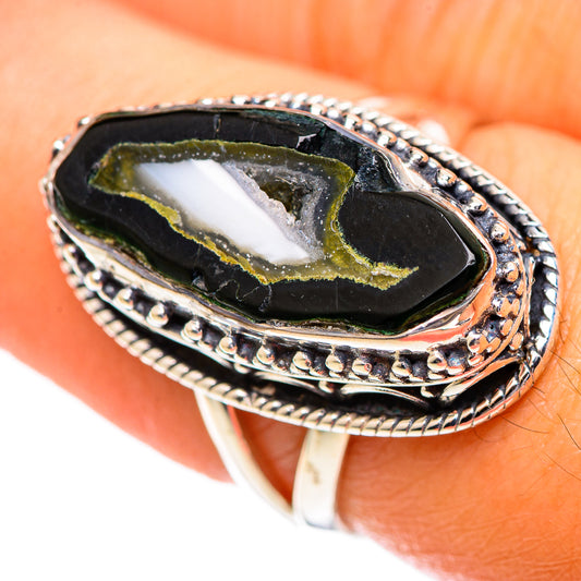 Coconut Geode Druzy Rings handcrafted by Ana Silver Co - RING107223