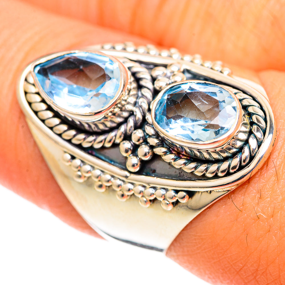 Blue Topaz Rings handcrafted by Ana Silver Co - RING107231