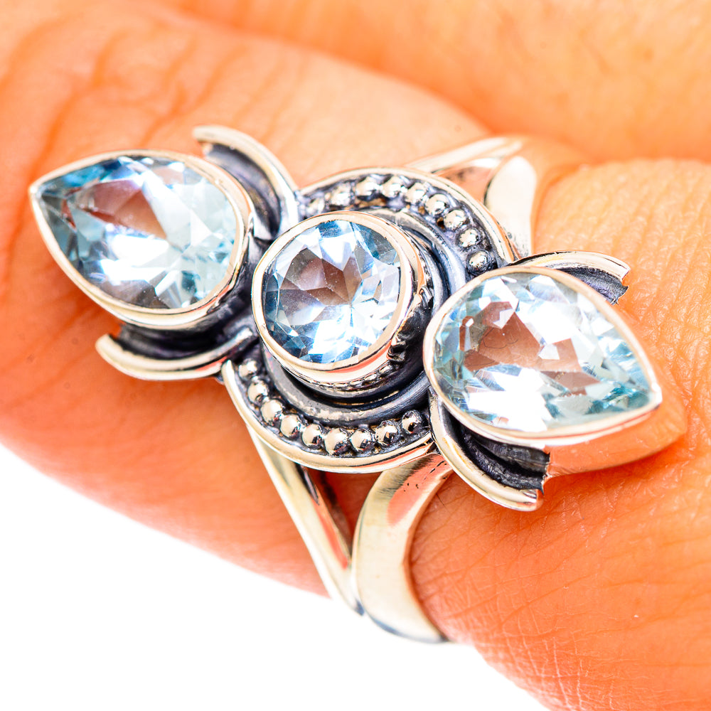 Blue Topaz Rings handcrafted by Ana Silver Co - RING107237