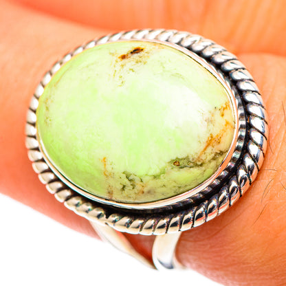 Lemon Chrysoprase Rings handcrafted by Ana Silver Co - RING107243