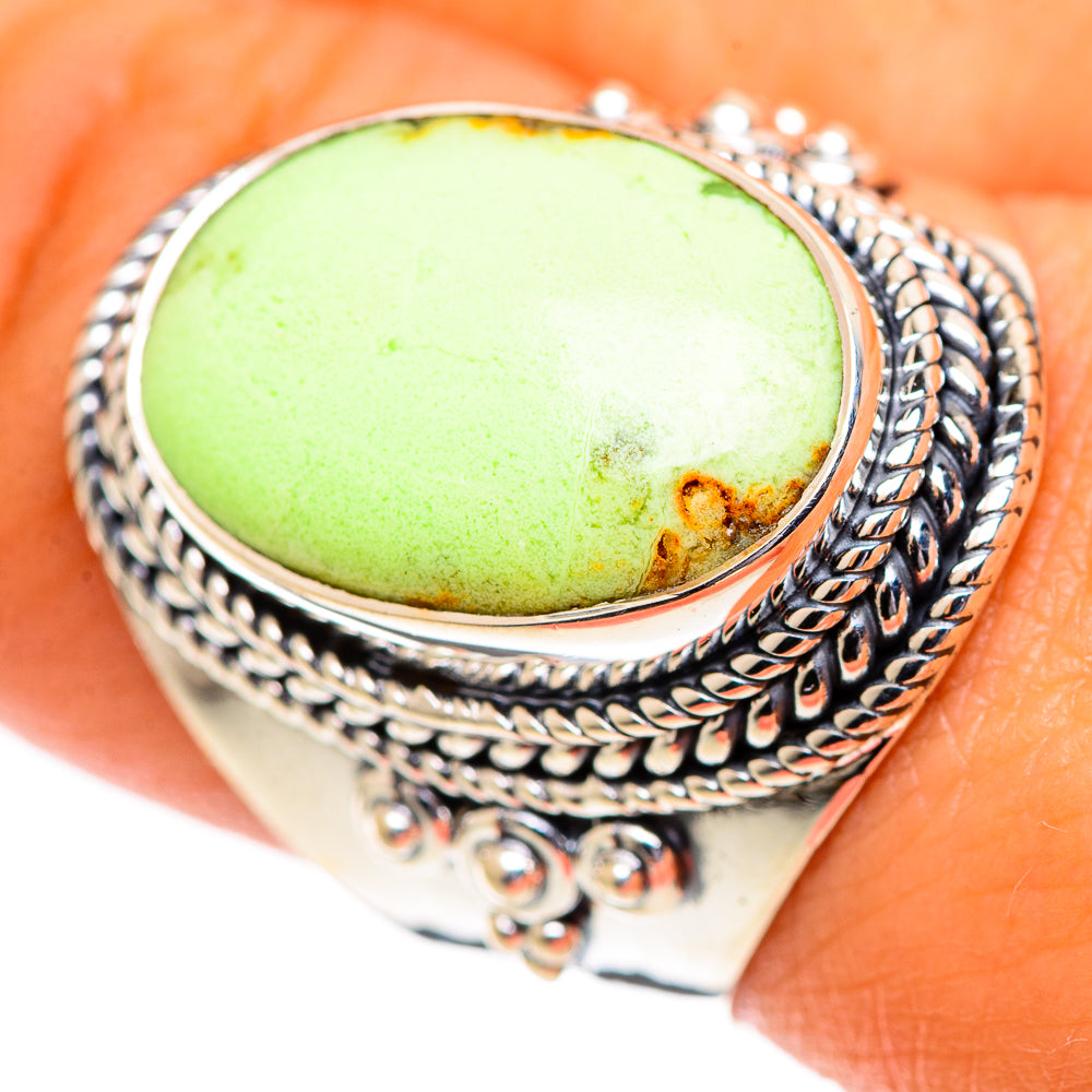 Lemon Chrysoprase Rings handcrafted by Ana Silver Co - RING107270