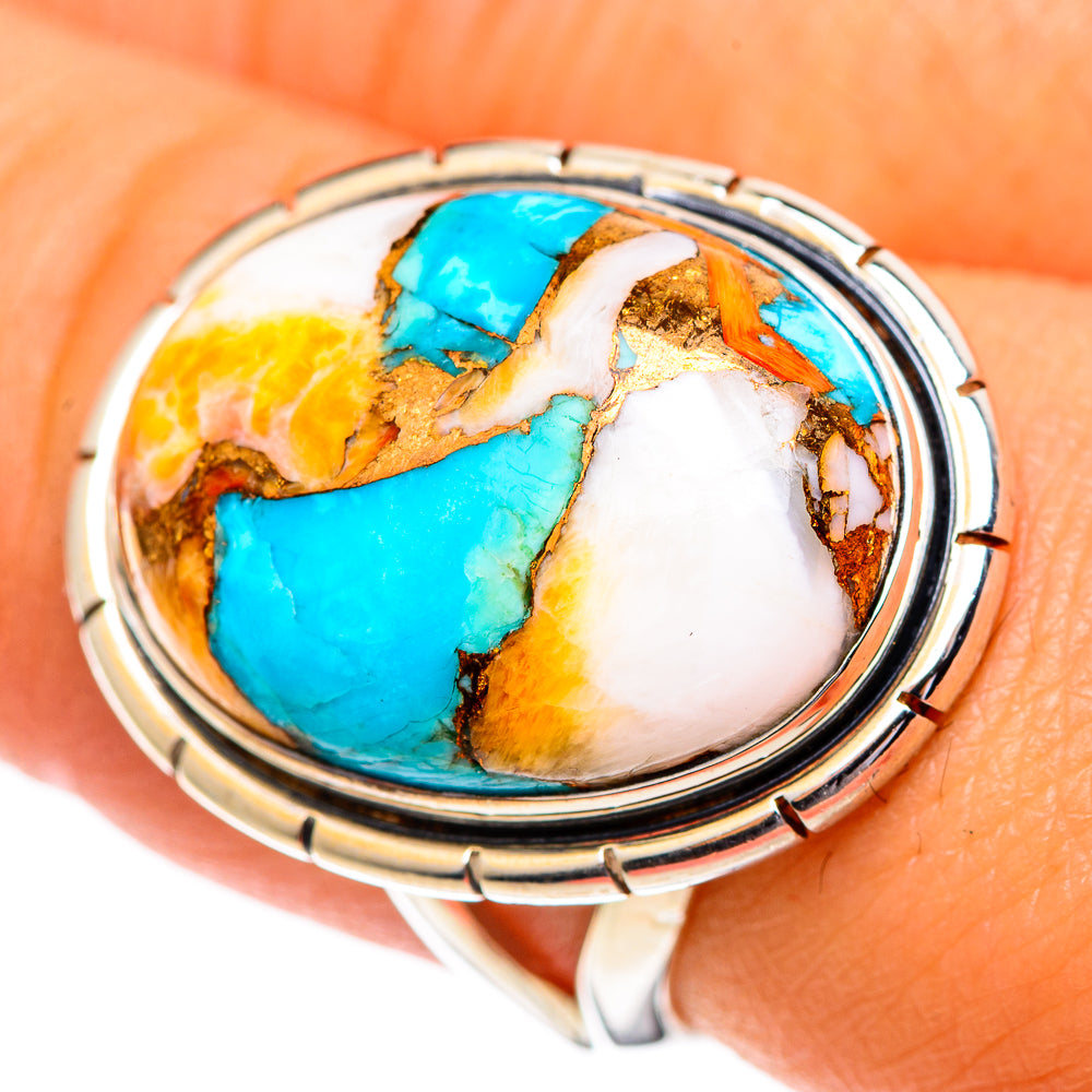 Spiny Oyster Turquoise Rings handcrafted by Ana Silver Co - RING107284