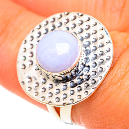 Blue Lace Agate Rings handcrafted by Ana Silver Co - RING107287