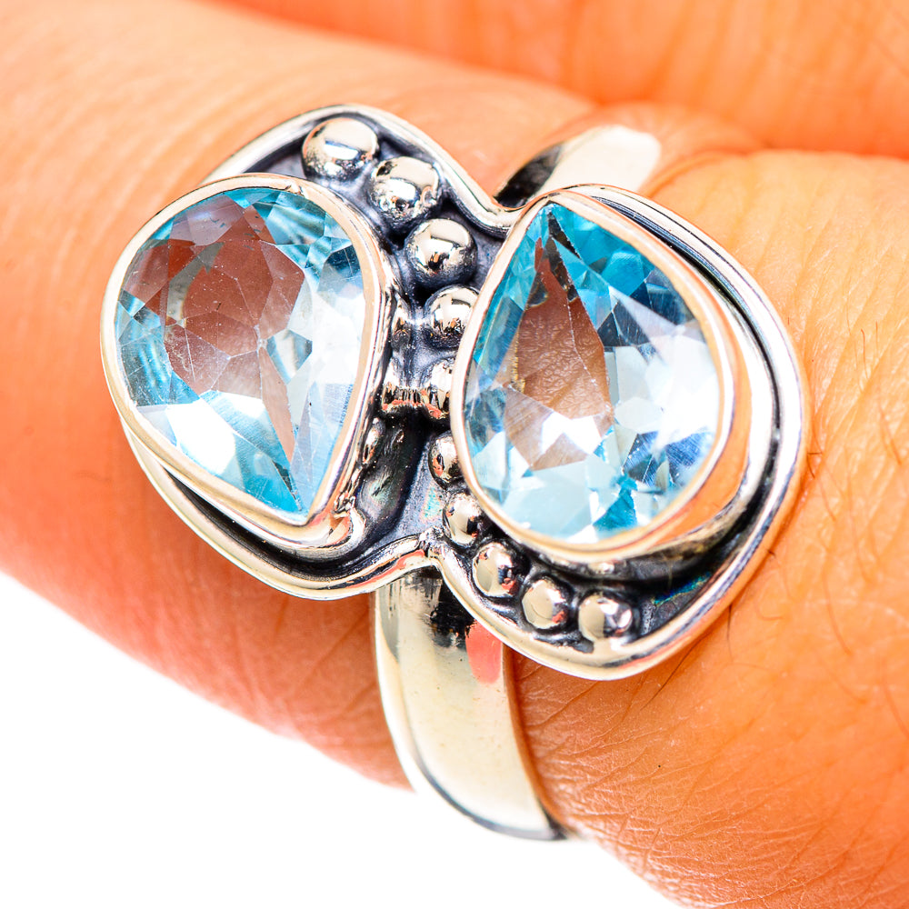 Blue Topaz Rings handcrafted by Ana Silver Co - RING107292