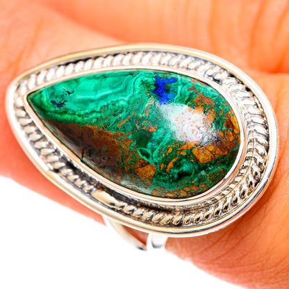 Azurite Malachite Rings handcrafted by Ana Silver Co - RING107297
