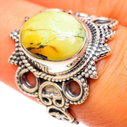 Lemon Chrysoprase Rings handcrafted by Ana Silver Co - RING107299