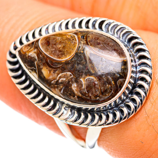 Turritella Agate Rings handcrafted by Ana Silver Co - RING107307