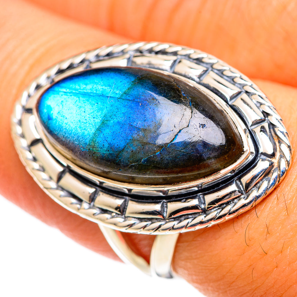 Labradorite Rings handcrafted by Ana Silver Co - RING107319