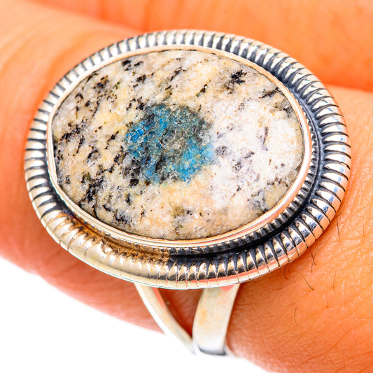 K2 Blue Azurite Rings handcrafted by Ana Silver Co - RING107325