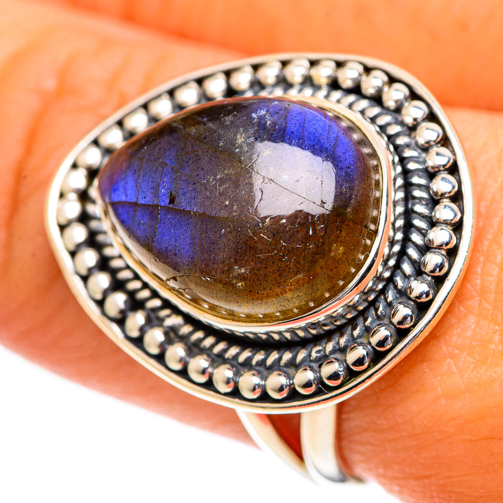 Labradorite Rings handcrafted by Ana Silver Co - RING107326