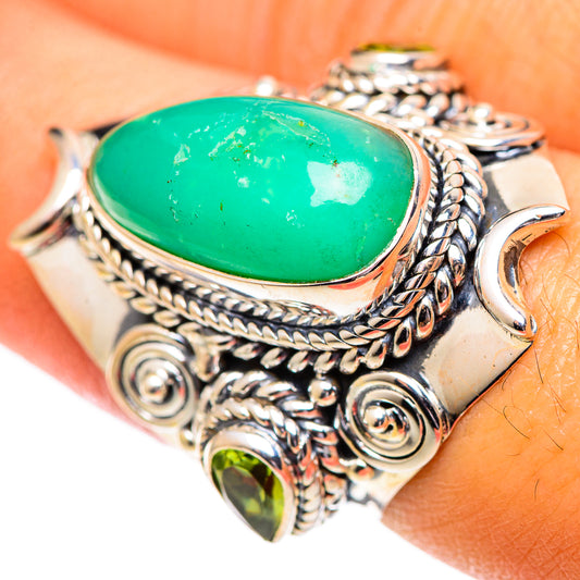 Chrysoprase Rings handcrafted by Ana Silver Co - RING107329
