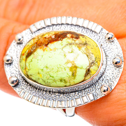 Lemon Chrysoprase Rings handcrafted by Ana Silver Co - RING107333