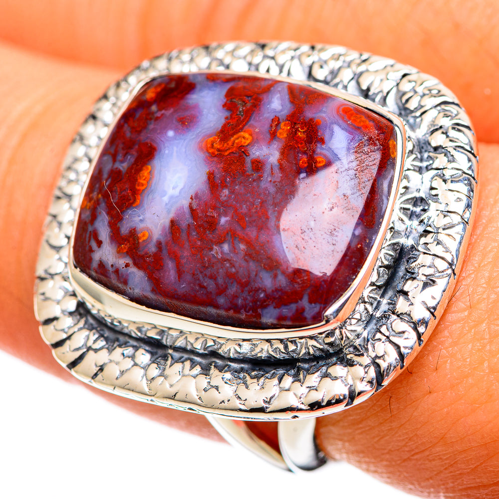 Plume Agate Rings handcrafted by Ana Silver Co - RING107334