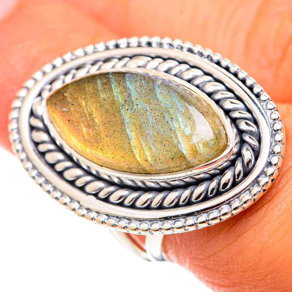 Labradorite Rings handcrafted by Ana Silver Co - RING107356