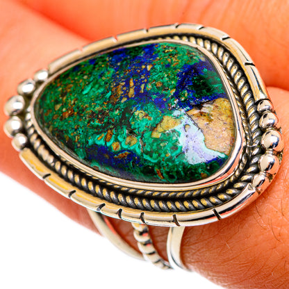 Azurite Malachite Rings handcrafted by Ana Silver Co - RING107357