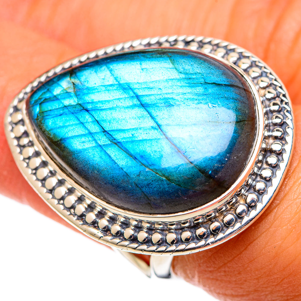 Labradorite Rings handcrafted by Ana Silver Co - RING107361