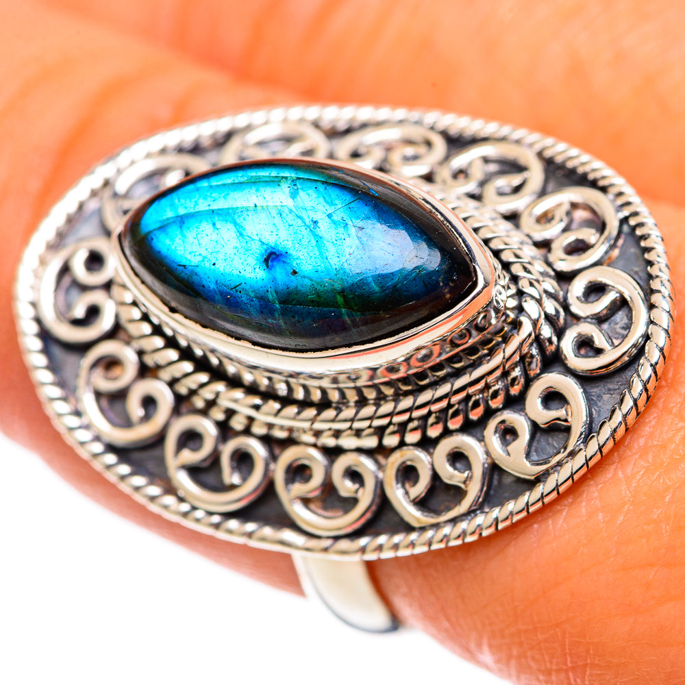 Labradorite Rings handcrafted by Ana Silver Co - RING107363