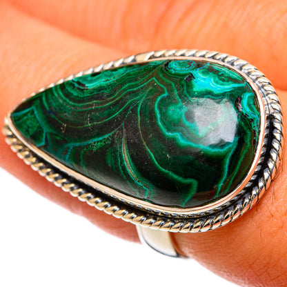 Malachite In Chrysocolla Rings handcrafted by Ana Silver Co - RING107367
