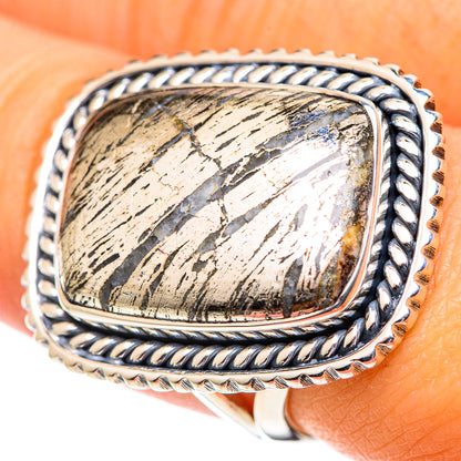 Pyrite Agate Rings handcrafted by Ana Silver Co - RING107387