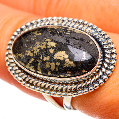 Pyrite Agate Rings handcrafted by Ana Silver Co - RING107390