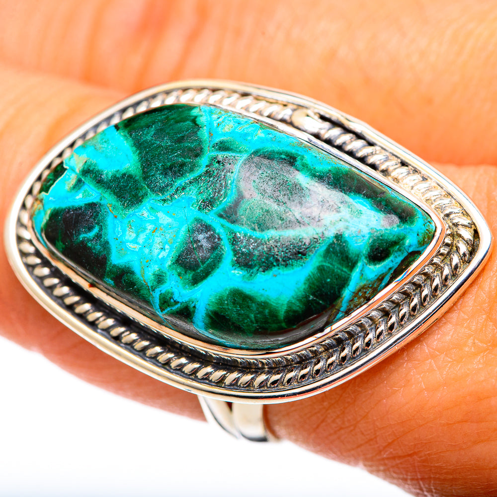 Malachite In Chrysocolla Rings handcrafted by Ana Silver Co - RING107401