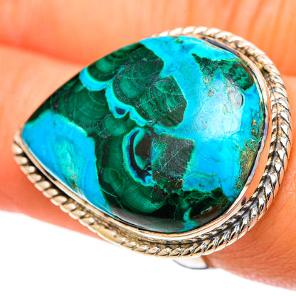 Malachite In Chrysocolla Rings handcrafted by Ana Silver Co - RING107402