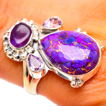 Purple Copper Composite Turquoise Rings handcrafted by Ana Silver Co - RING107426