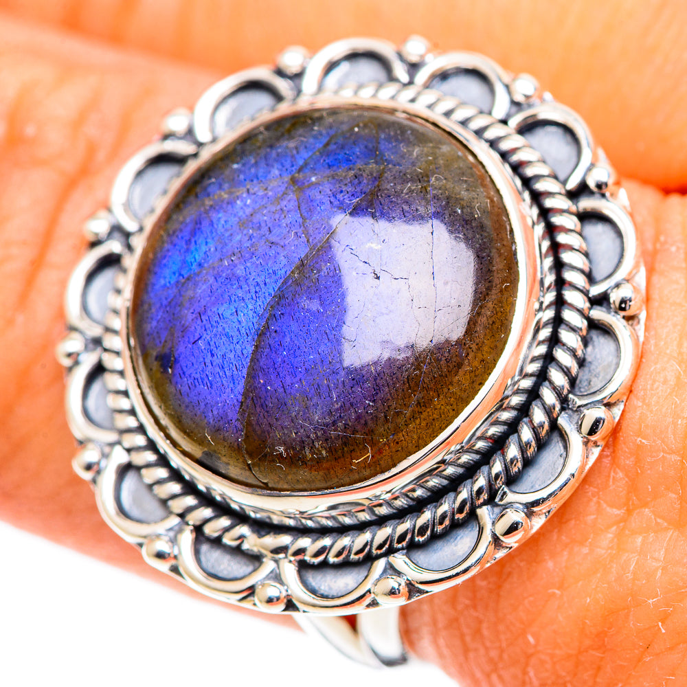 Labradorite Rings handcrafted by Ana Silver Co - RING107431