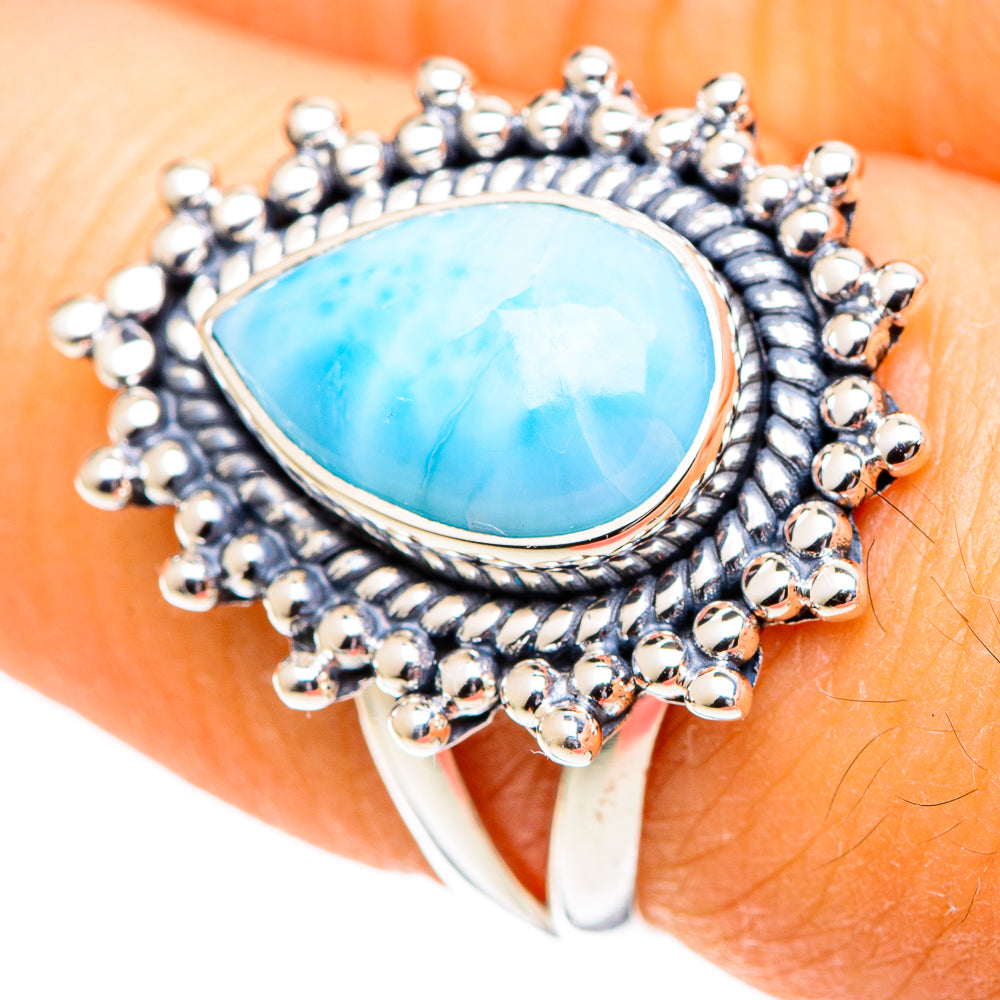Larimar Rings handcrafted by Ana Silver Co - RING107432