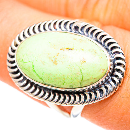 Lemon Chrysoprase Rings handcrafted by Ana Silver Co - RING107437