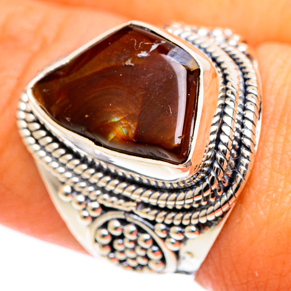 Mexican Fire Agate Rings handcrafted by Ana Silver Co - RING107445