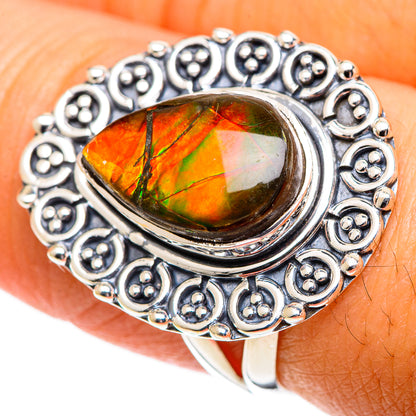 Ammolite Rings handcrafted by Ana Silver Co - RING107449