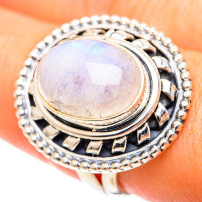 Rainbow Moonstone Rings handcrafted by Ana Silver Co - RING107458