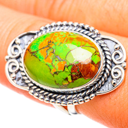Green Copper Composite Turquoise Rings handcrafted by Ana Silver Co - RING107473