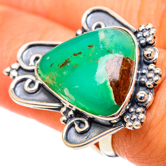 Chrysoprase Rings handcrafted by Ana Silver Co - RING107477