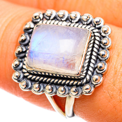 Rainbow Moonstone Rings handcrafted by Ana Silver Co - RING107492