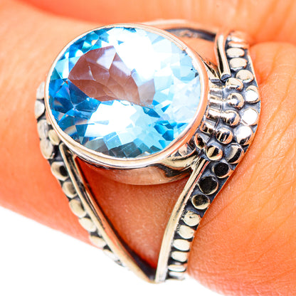 Blue Topaz Rings handcrafted by Ana Silver Co - RING107507