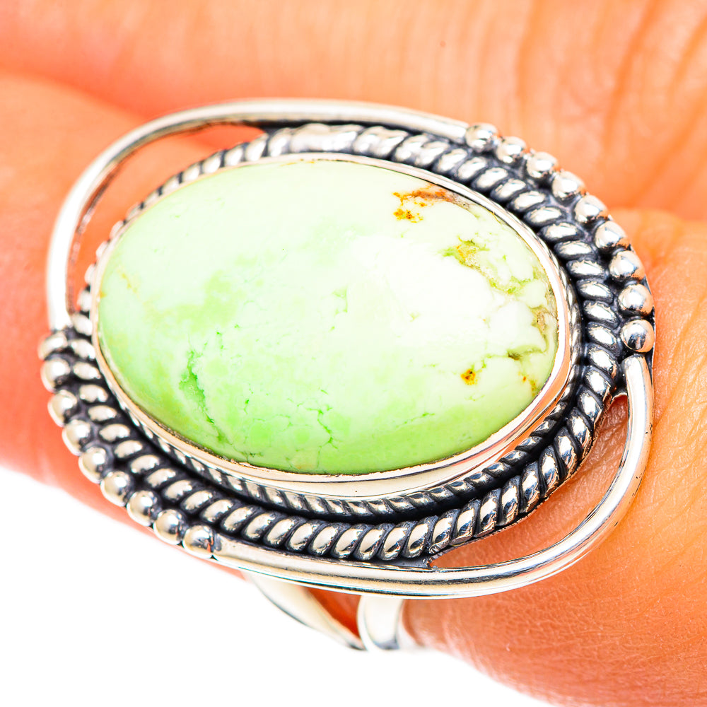 Lemon Chrysoprase Rings handcrafted by Ana Silver Co - RING107511