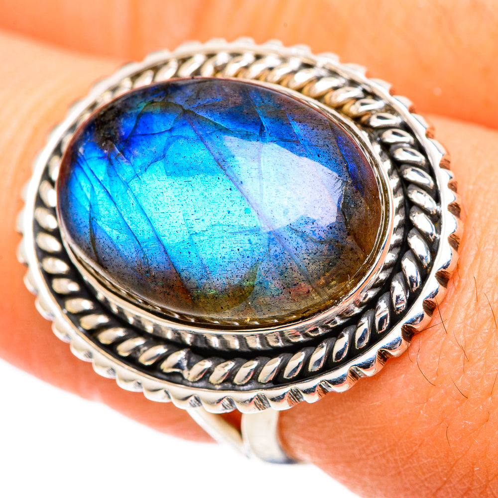 Labradorite Rings handcrafted by Ana Silver Co - RING107529