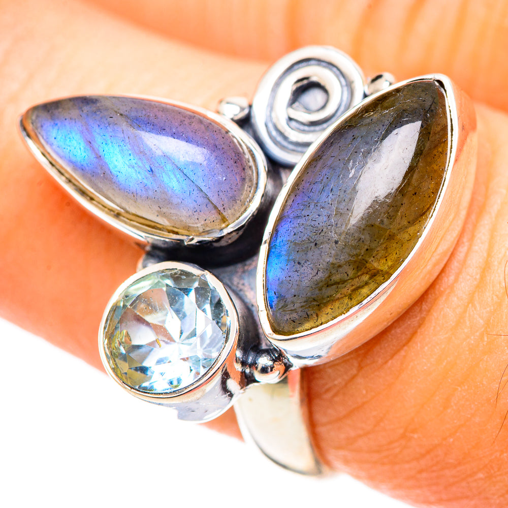Labradorite Rings handcrafted by Ana Silver Co - RING107531