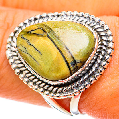 Afican Green Opal Rings handcrafted by Ana Silver Co - RING107537