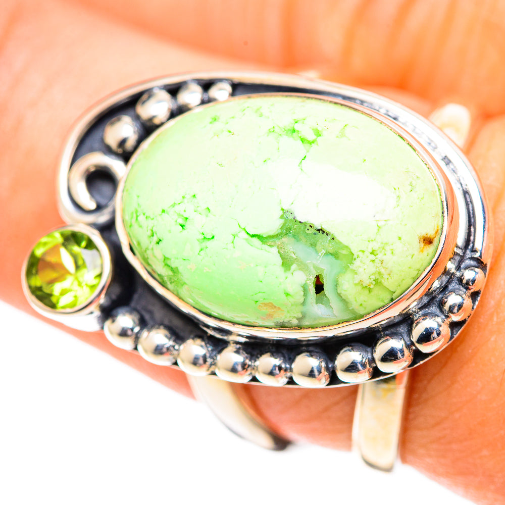 Lemon Chrysoprase Rings handcrafted by Ana Silver Co - RING107538