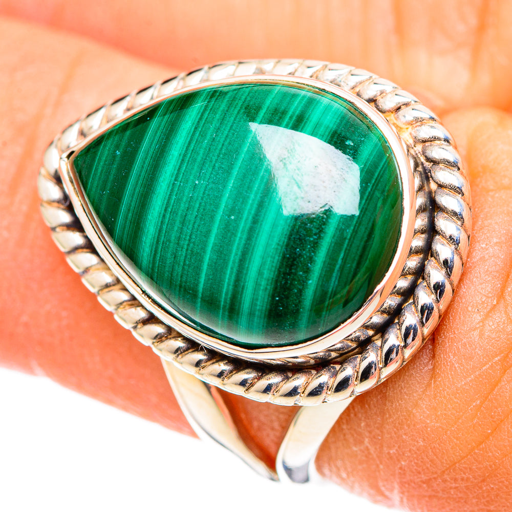 Malachite Rings handcrafted by Ana Silver Co - RING107542