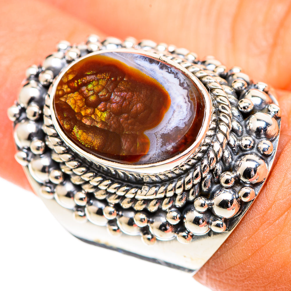 Mexican Fire Agate Rings handcrafted by Ana Silver Co - RING107544