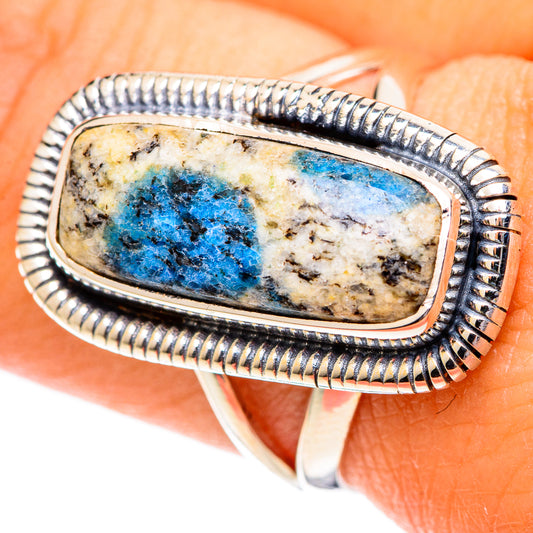 K2 Blue Azurite Rings handcrafted by Ana Silver Co - RING107557