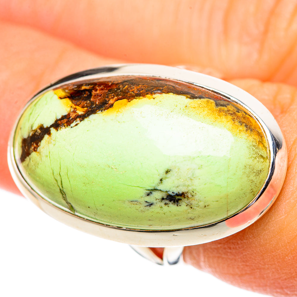 Lemon Chrysoprase Rings handcrafted by Ana Silver Co - RING107564