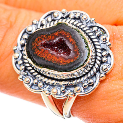 Coconut Geode Druzy Rings handcrafted by Ana Silver Co - RING107573