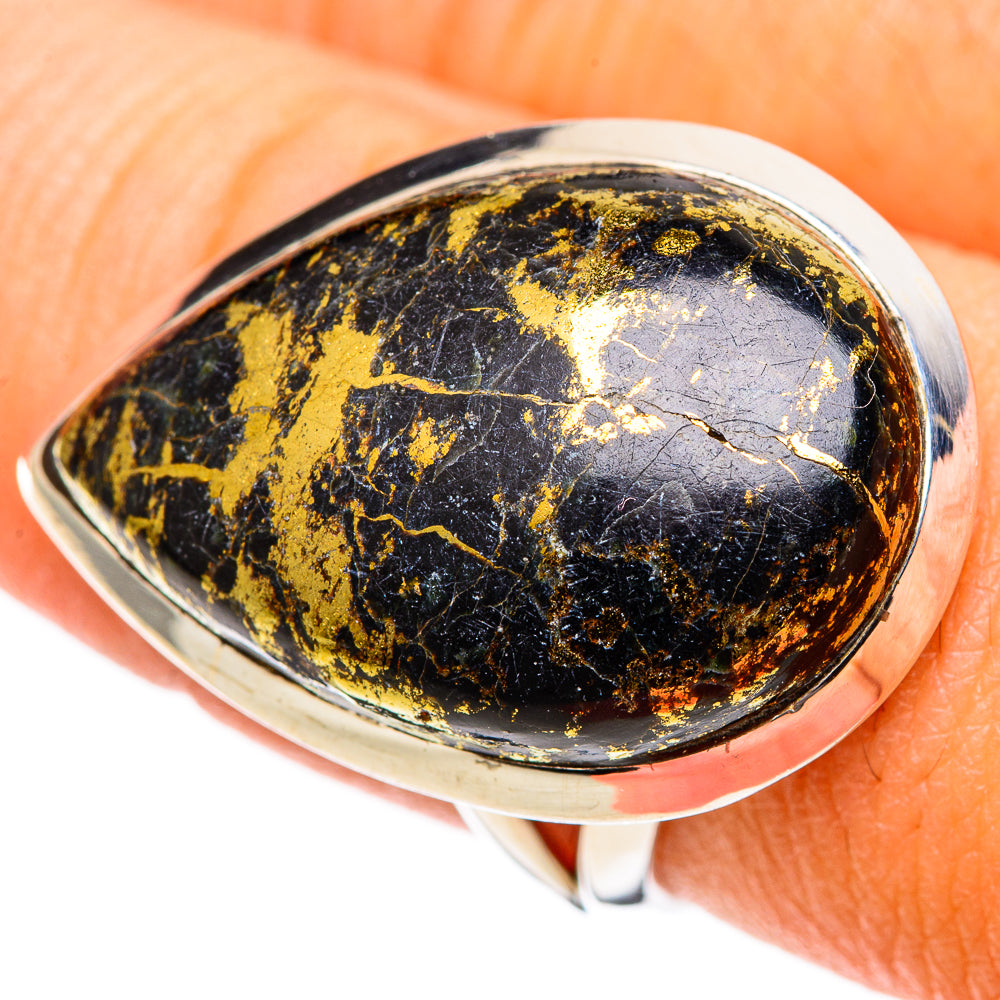 Pyrite Agate Rings handcrafted by Ana Silver Co - RING107581
