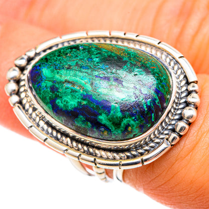 Azurite Malachite Rings handcrafted by Ana Silver Co - RING107587